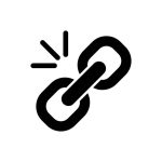 Broken Link icon in vector. Logotype